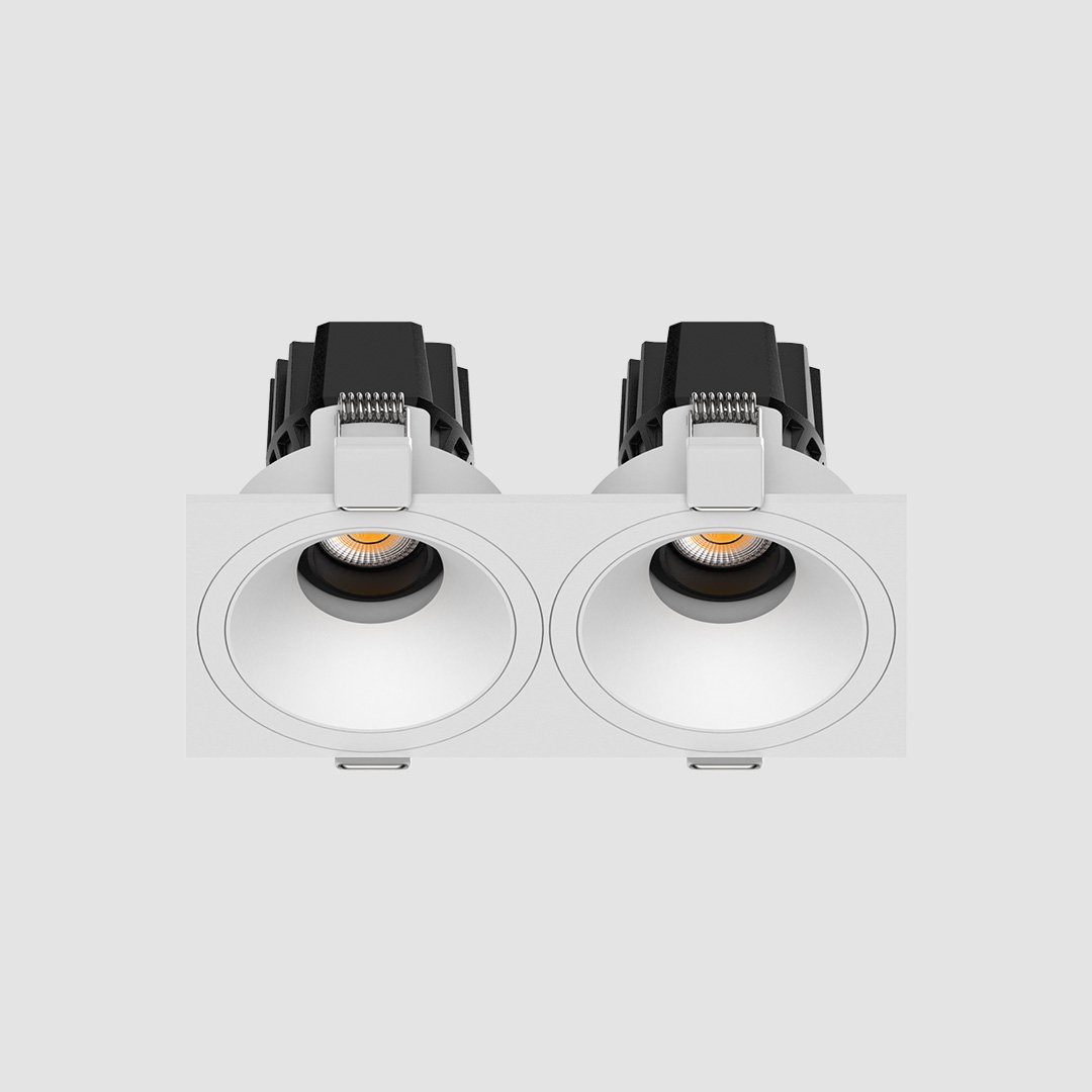3 Inch Recessed Round Adjustable Double Downlights - White