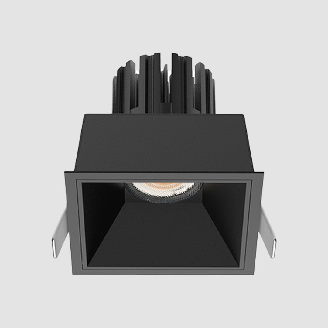 3 Inch Recessed Square Fixed IP65 Outdoor Downlight - Black