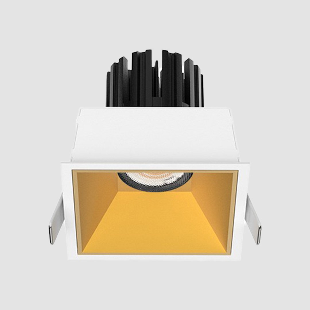 3 Inch Recessed Square Fixed IP65 Outdoor Downlight - Gold