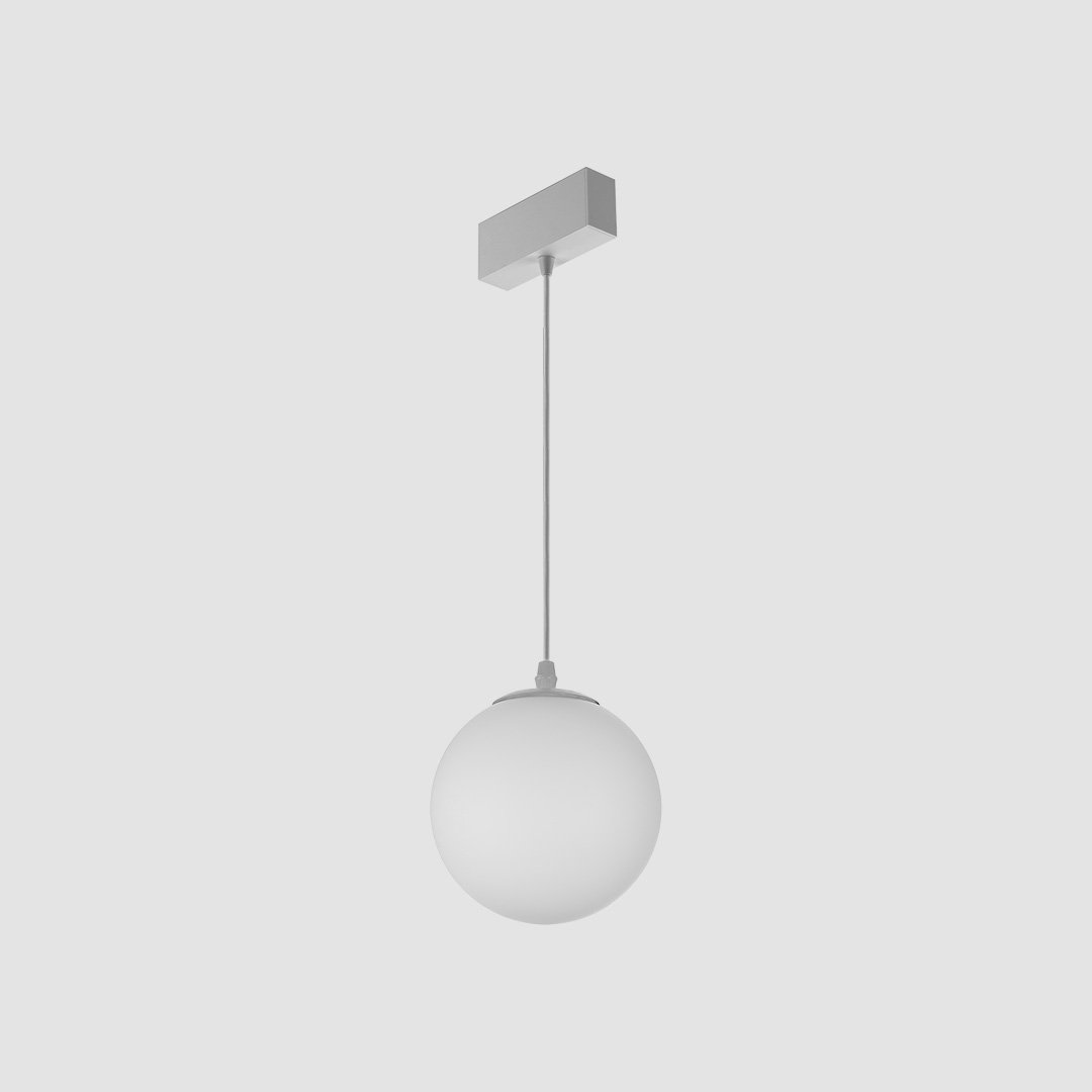 Globe Pendant - Slim Track - White