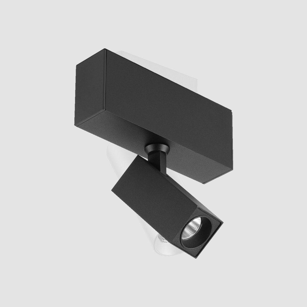 Square Spot Light - Slim Track - Black