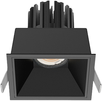 3 Inch Recessed Square Fixed IP65 Outdoor Downlight - Black