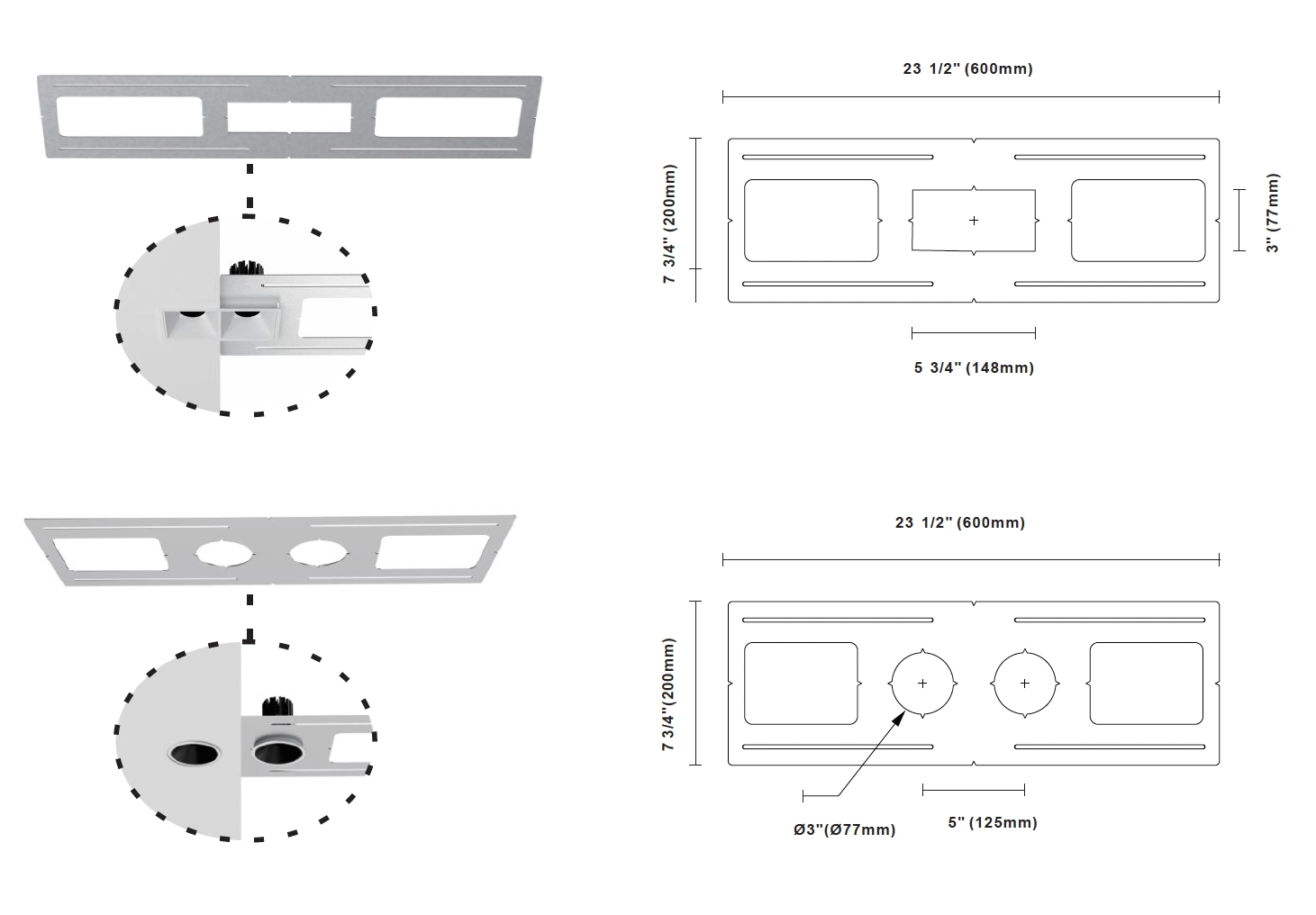 Rough-In Plate for Recessed Lights
