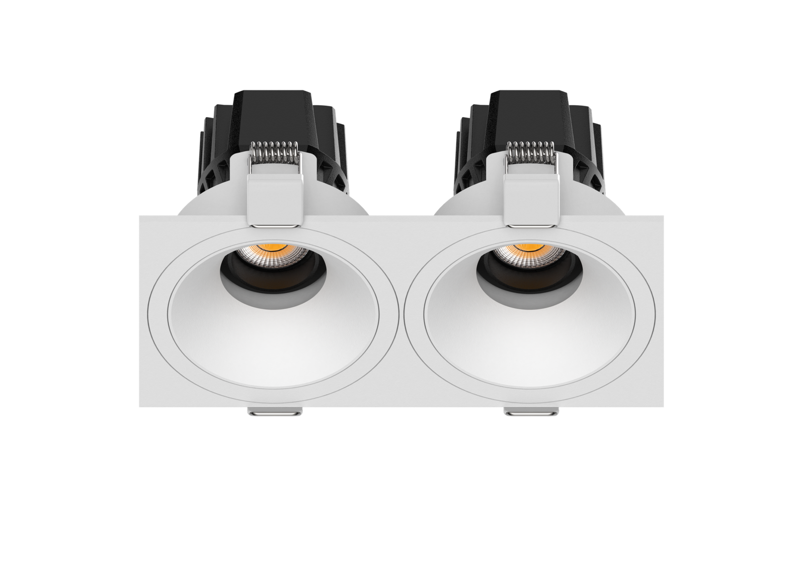 3 Inch Recessed Round Adjustable Double Downlights - White