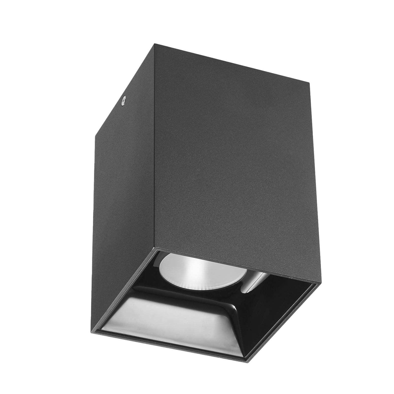 Square Surface Mounted Downlight - Black, 4 inch (100mm)