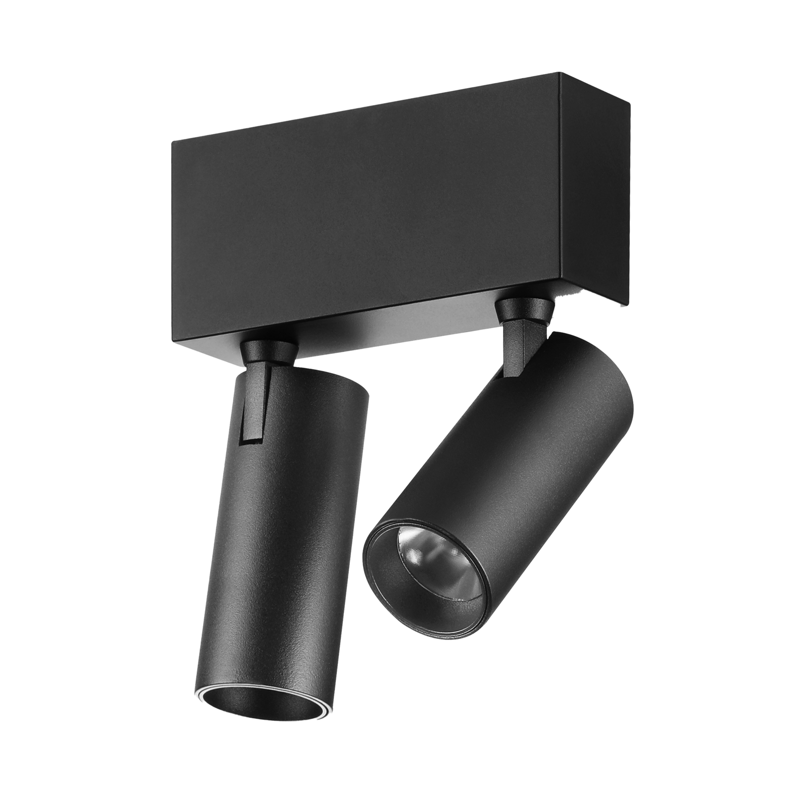 Twin Round Spot Light - Standard Track - Black