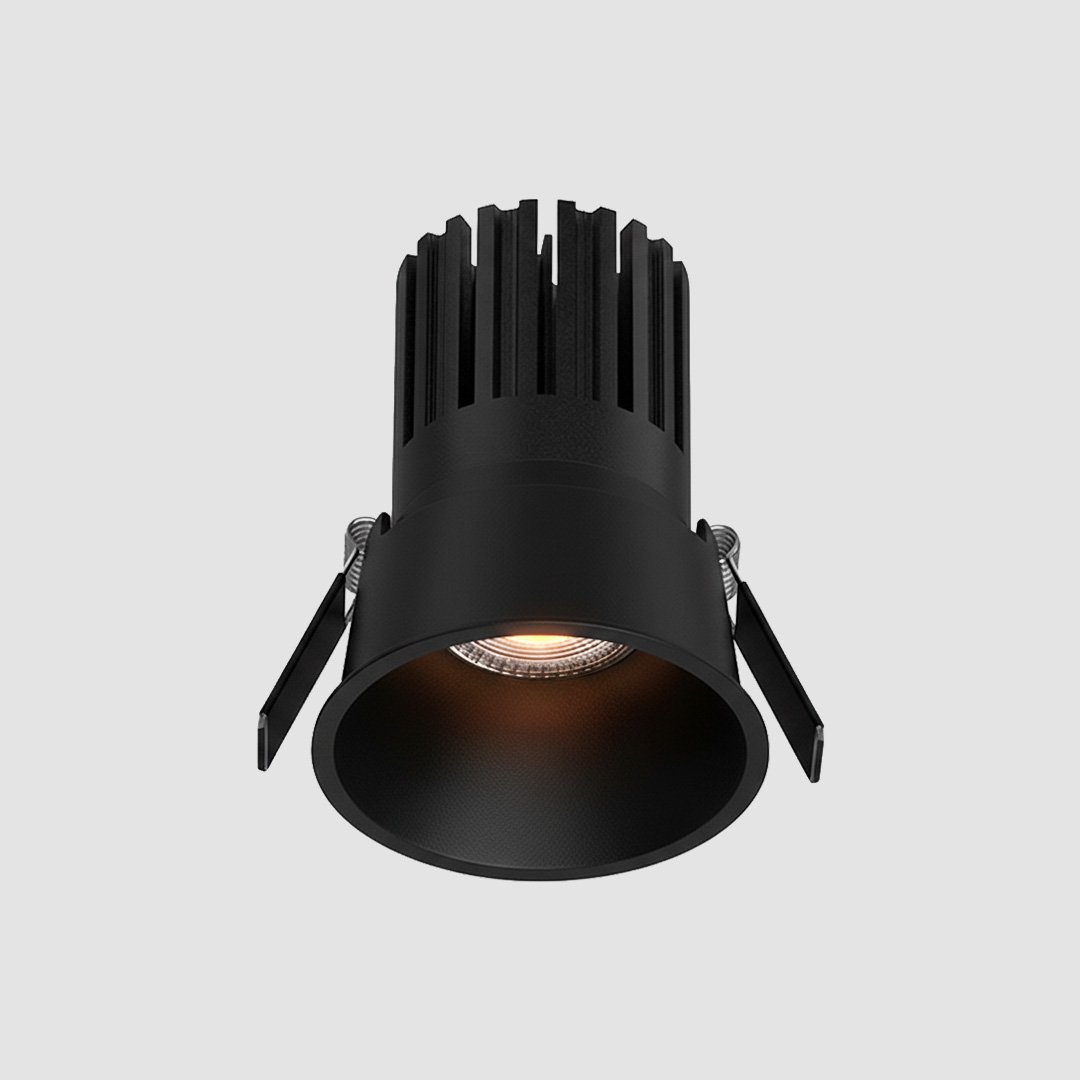 3.5 Inch Recessed Round Fixed Downlight - Black