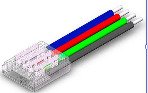 4-Pin RGB LED Strip to Wire Connector 50 Pack